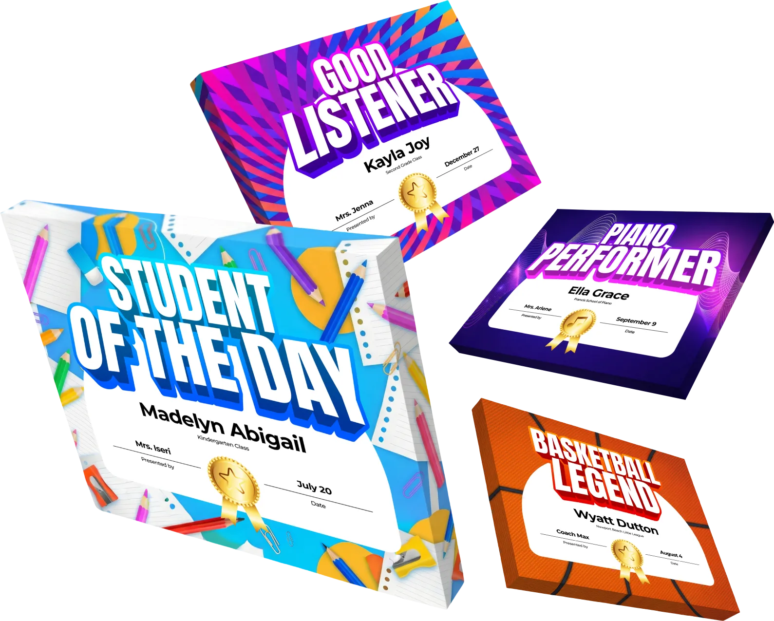 Sample Claply certificates