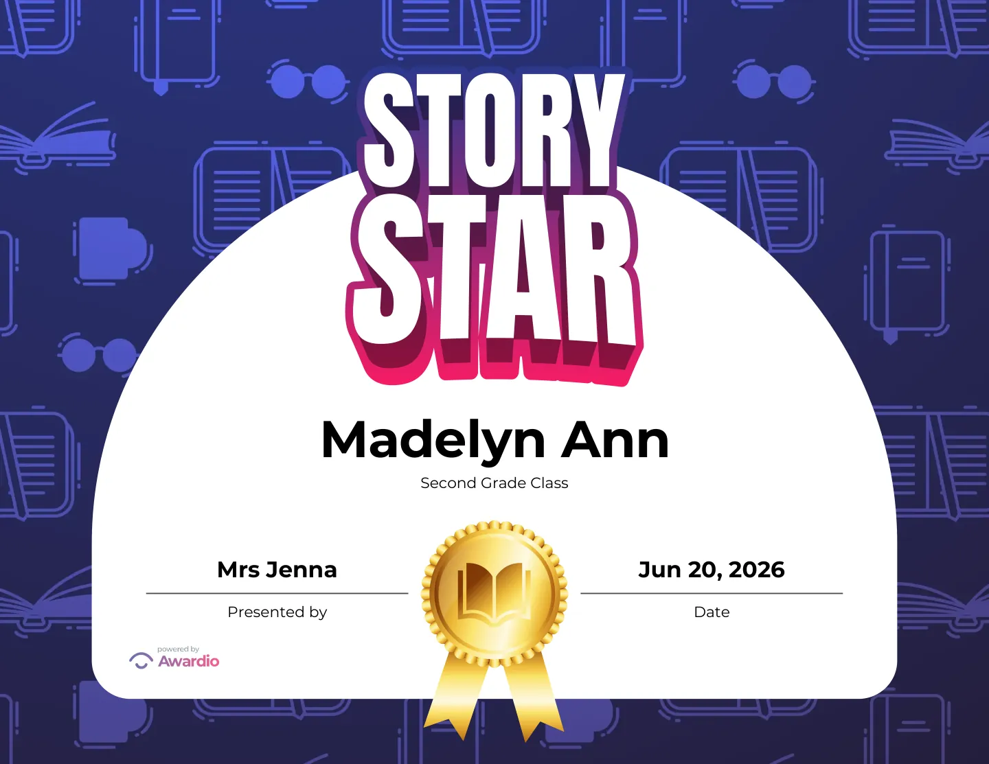 Story Star reading award certificate, a printable award kids are proud to receive