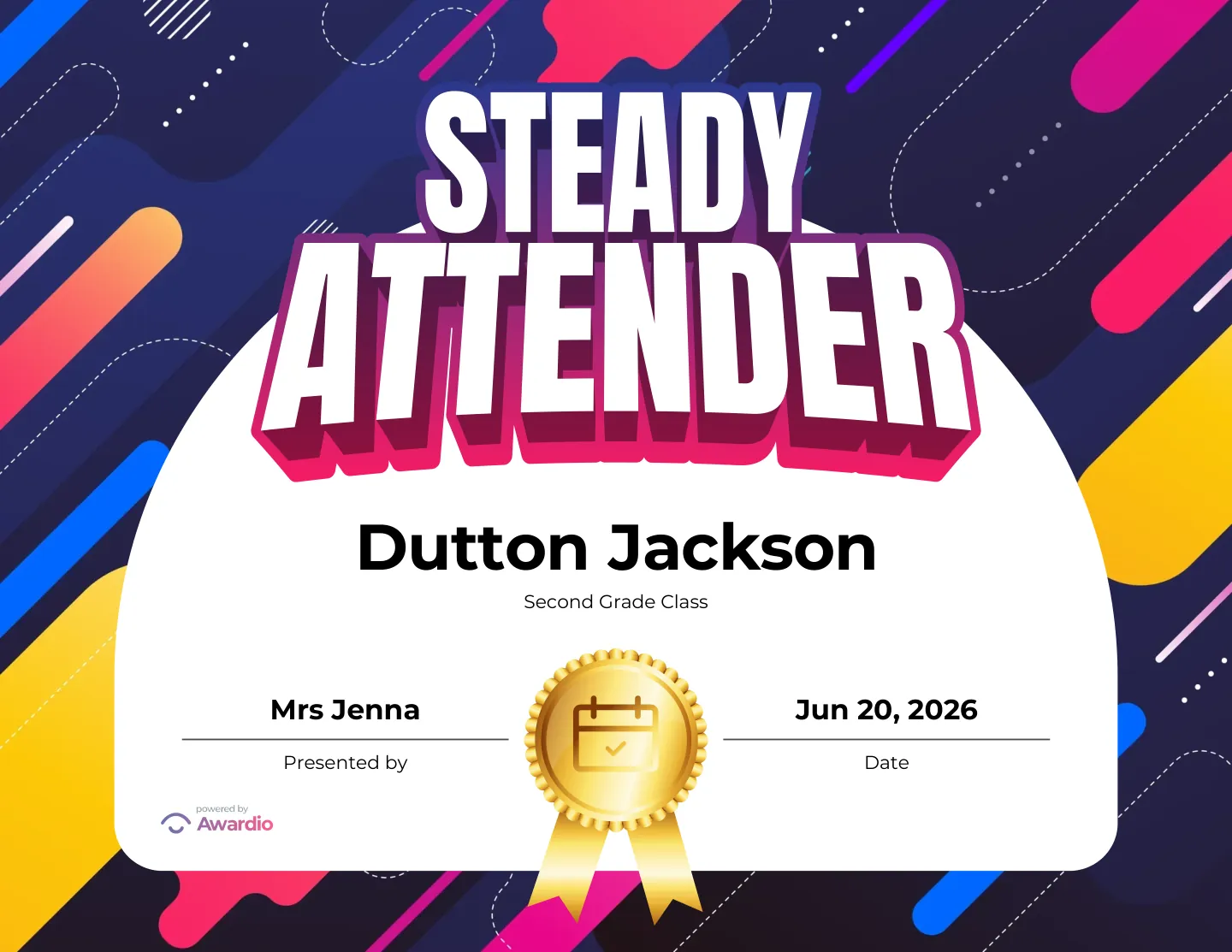 Editable Achievement award certificate