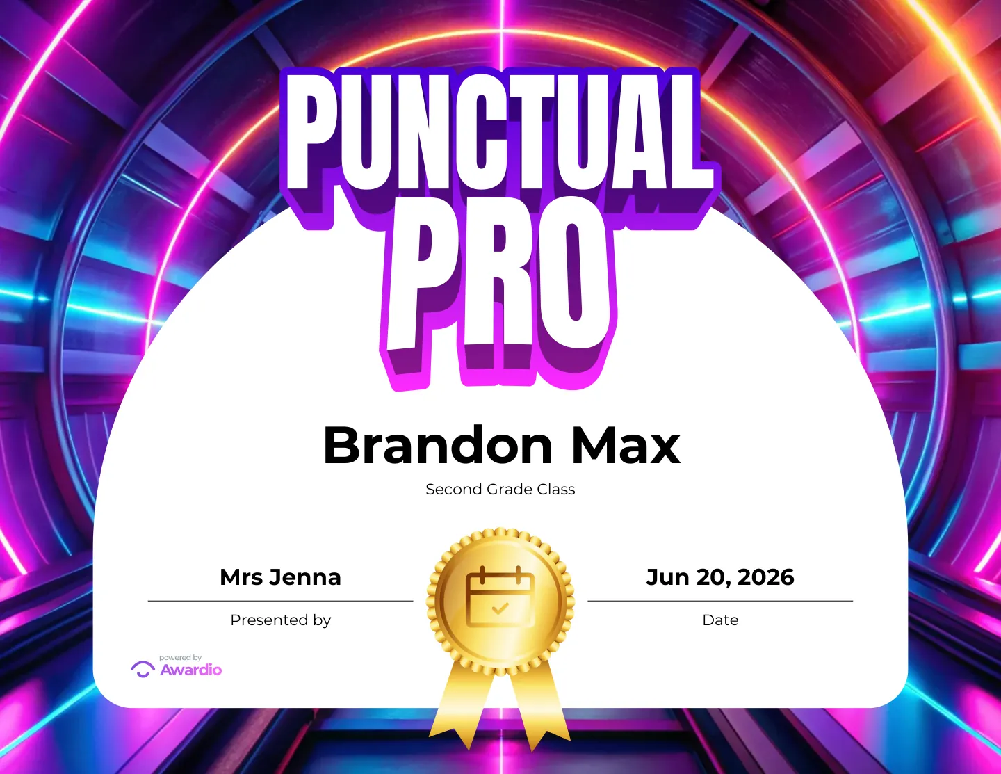 Personalized Achievement student certificate