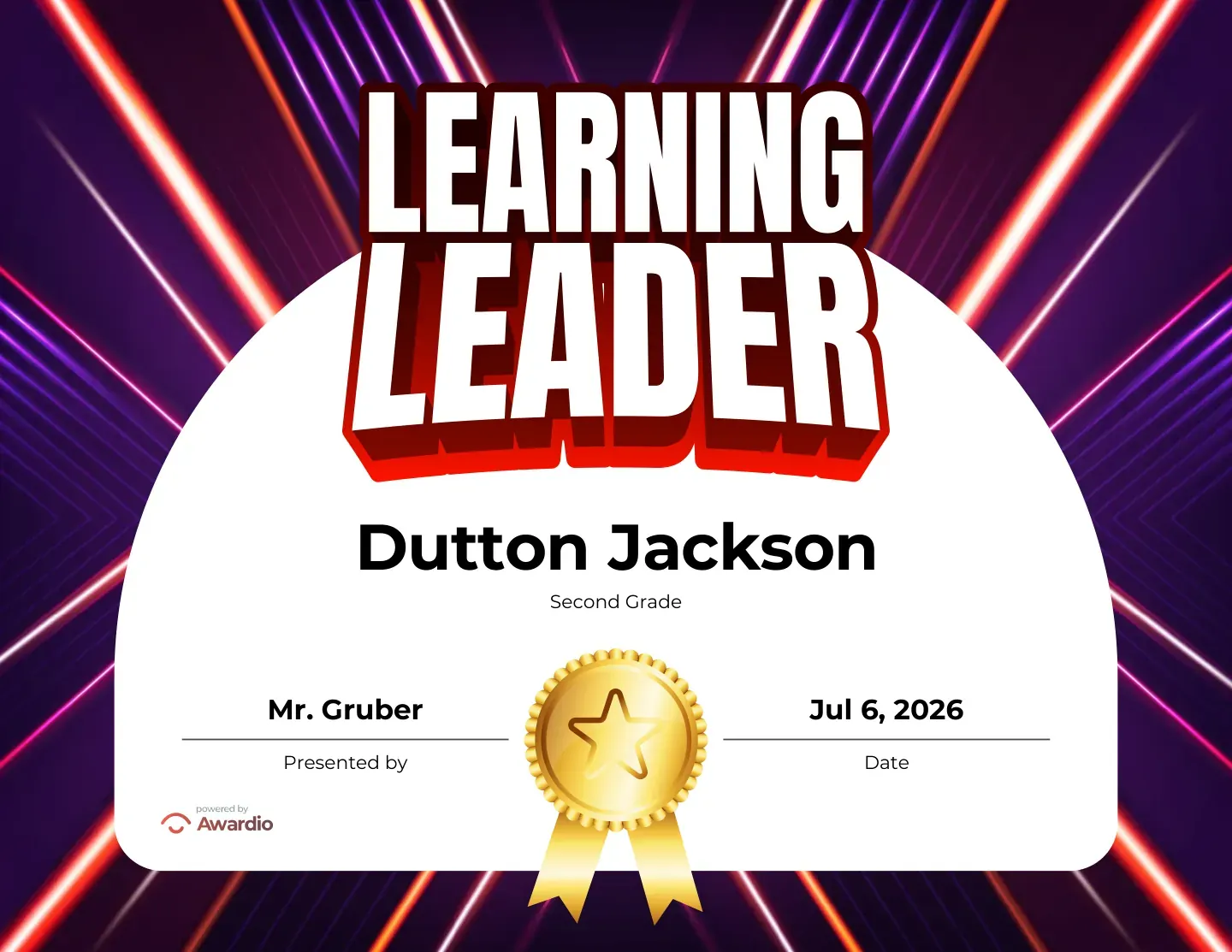 Achievement recognition award template