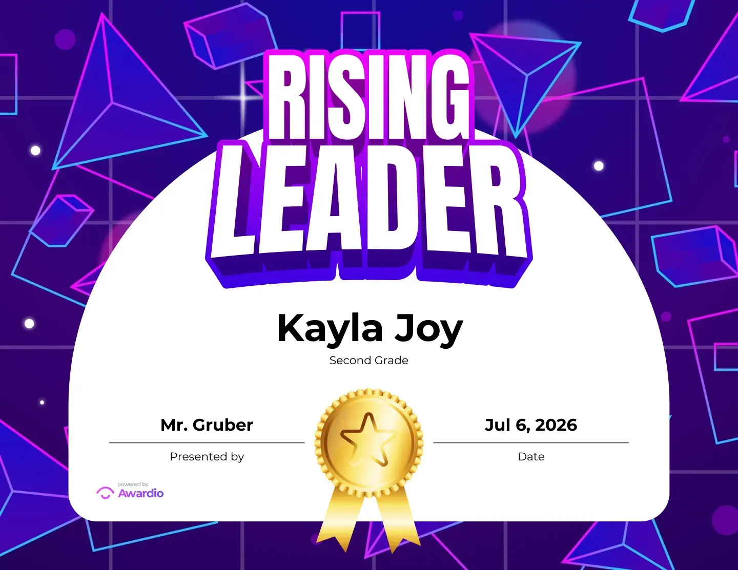 Printable Achievement award for kids