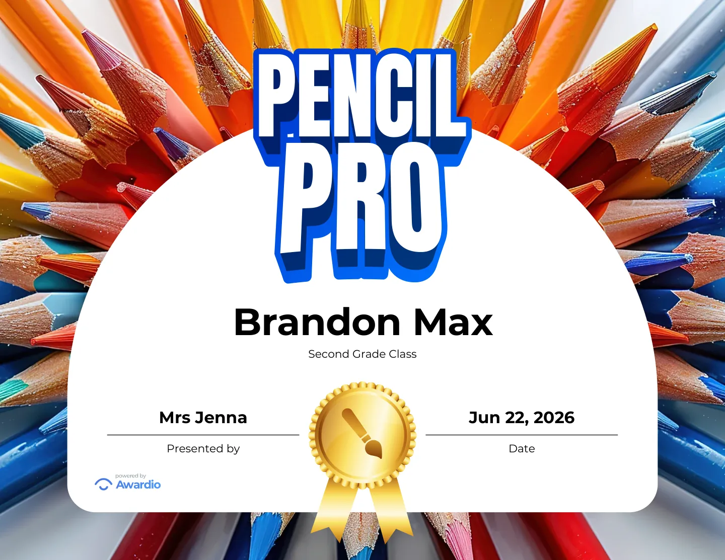 Pencil Pro art certificate you can personalize and print
