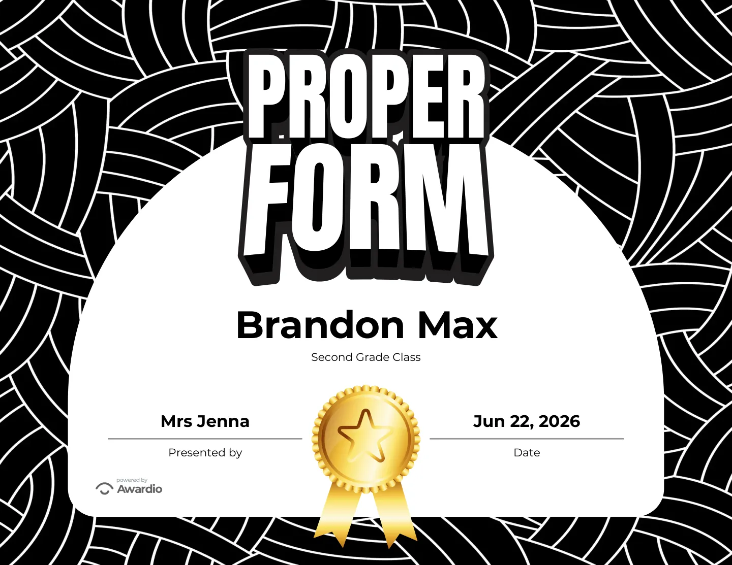 Proper Form martial arts certificate you can personalize and print