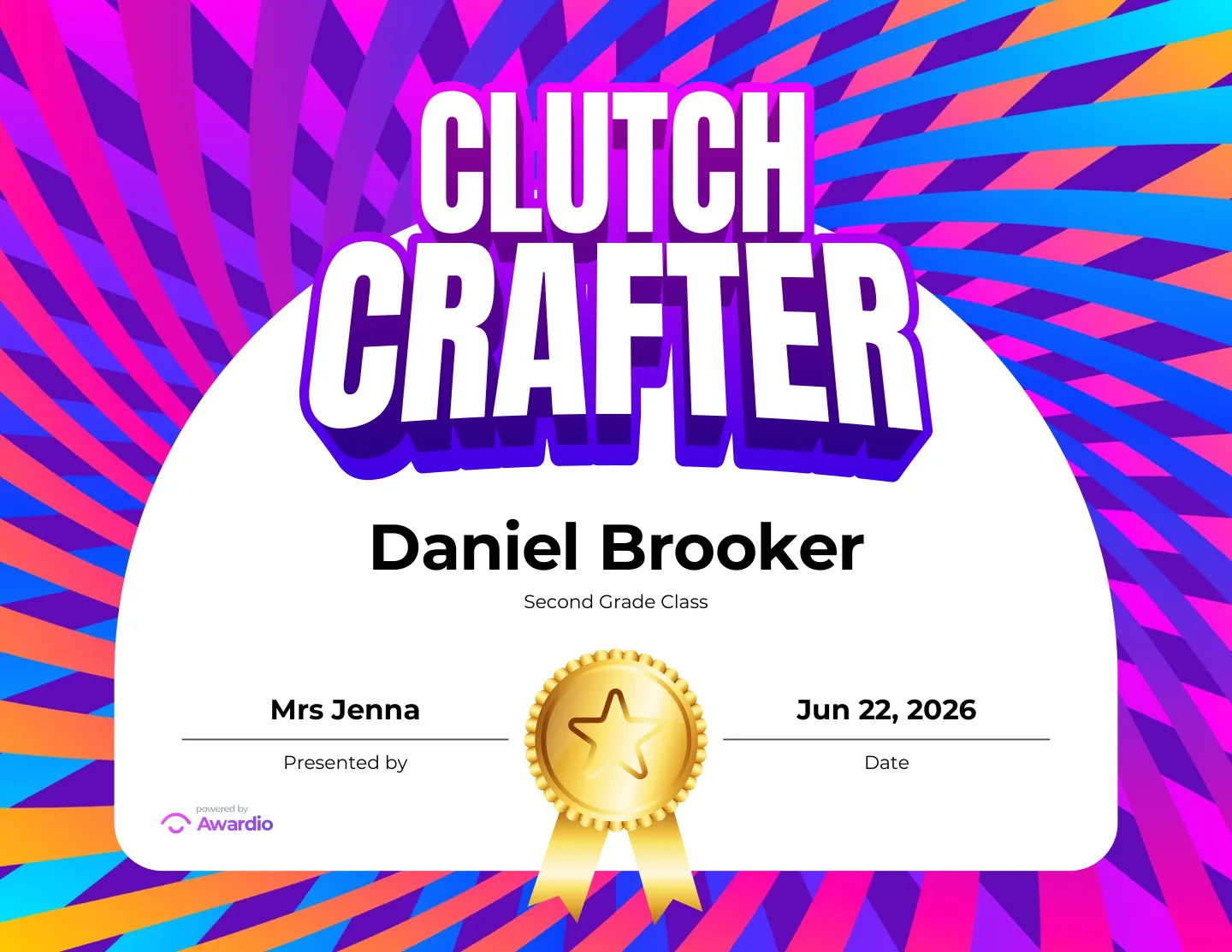 Clutch Crafter basketball award certificate you can print or share digitally