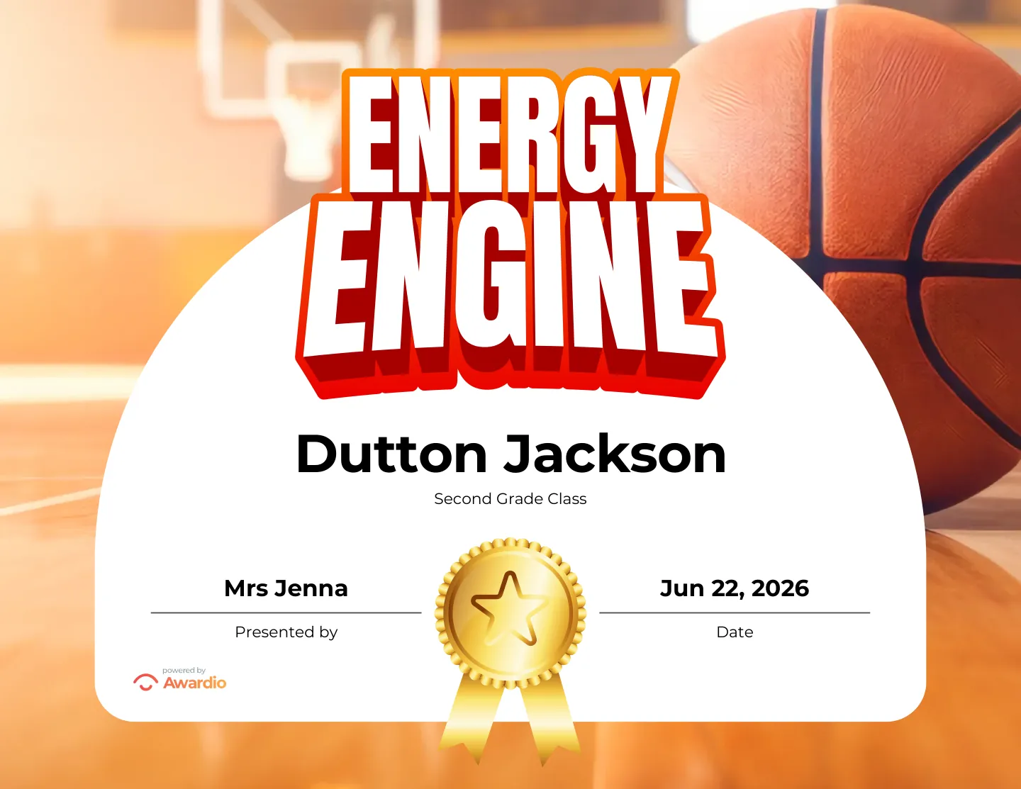 Printable Sports award for kids